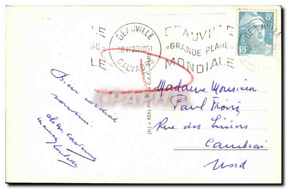 Deauville - Die Blütenbeete - Hotel Le Normandy — Verlag C.A.A. Nr. 279 — Rückseite
