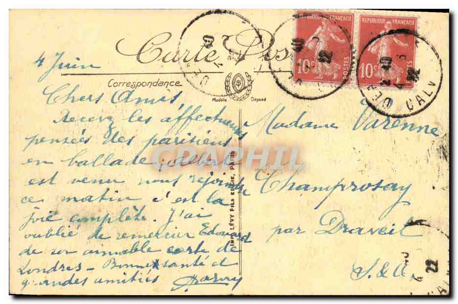 CPA Deauville Normandy Hotel — Verso