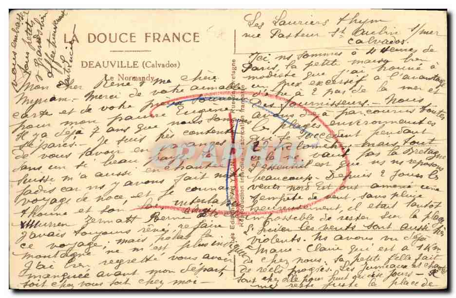 Deauville — Vue de la rue au printemps — Éditeur : La Douce France — Verso