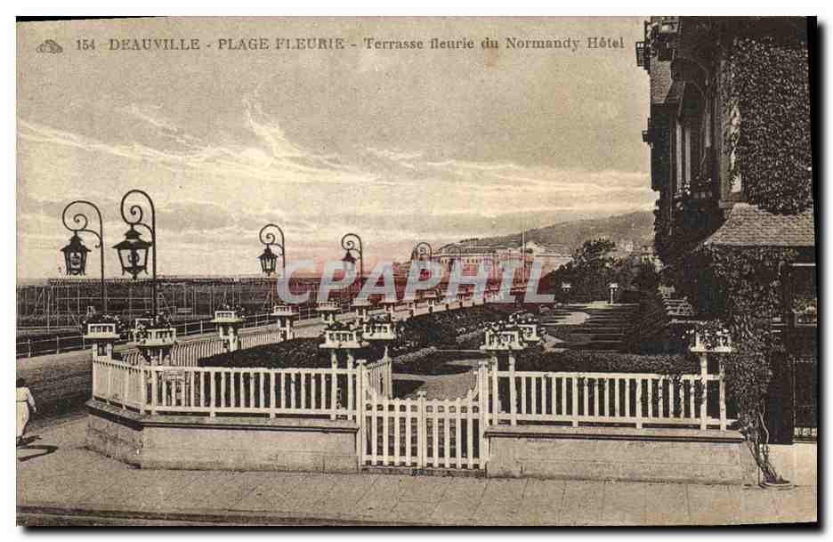 Deauville - Flowered Beach - Flowered Terrace of the Normandy Hotel