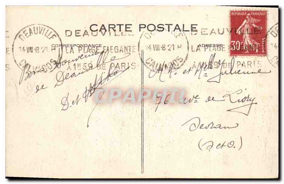 CPA Deauville Normandy Hotel Plage Fleurie Le Normandy et les tennis  — Rückseite