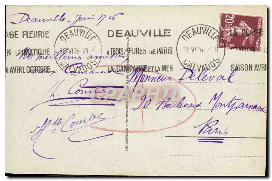 Deauville - Plage Fleurie - Normandy Hôtel et les Tennis — Verso