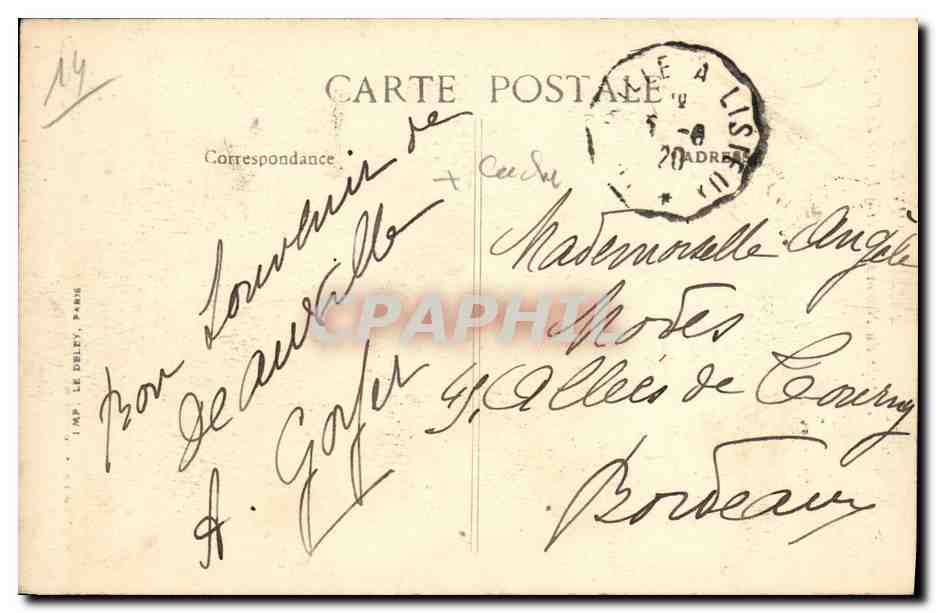 Eingang zum Normandy-Hotel — Deauville — G. Forestier, Le Havre — Rückseite