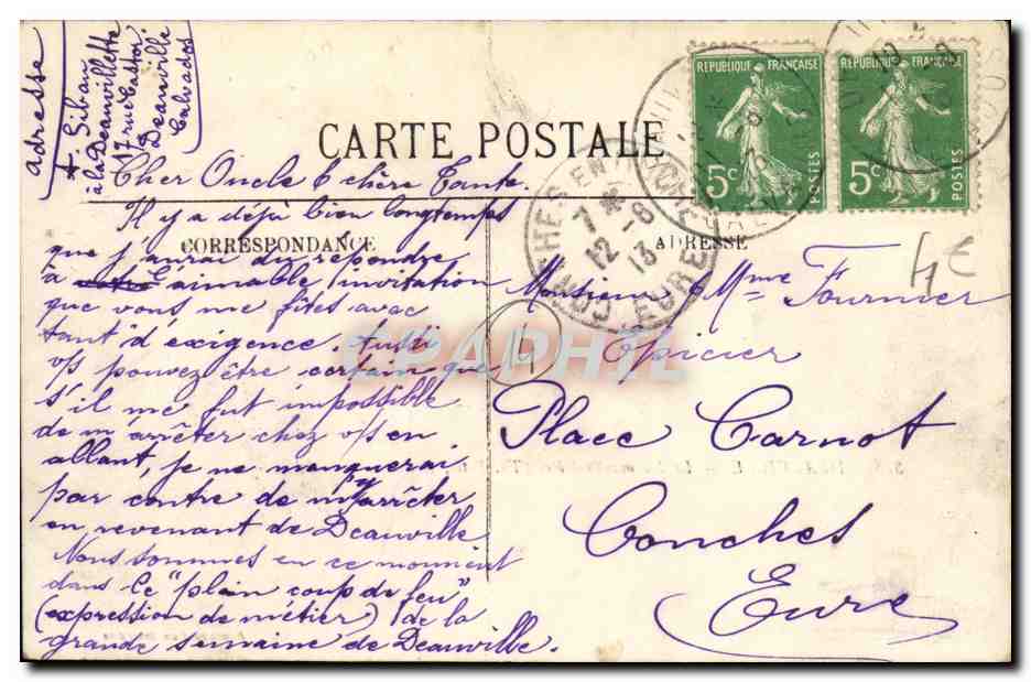 Deauville — Le Normandy-Hôtel (Th. Petit, Architecte) — LL. — Verso