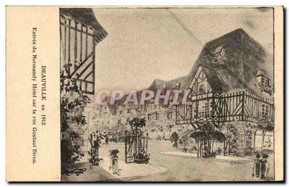 Deauville — Entrada del Hotel Normandy en la rue Gontaut Brion en 1912 — editor no visible