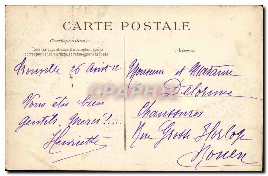 CPA Deauville Sur Mer Le Normandy Hotel et la terrasse — Verso