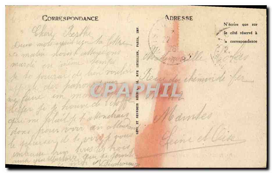 Deauville, la Plage Fleurie — Le Normandy Hôtel et les Tennis — (Th. Petit, arch.) — Verso