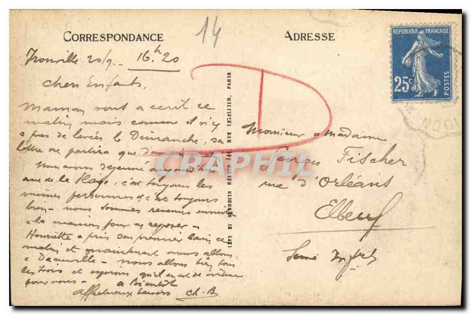 CPA Deauville Normandy Hotel  — Rückseite