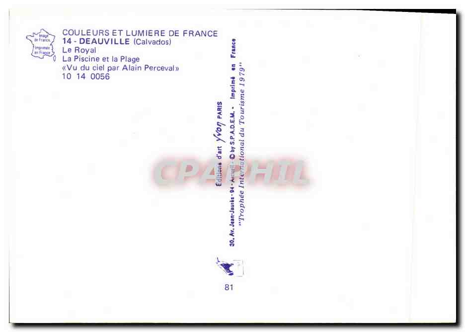 Deauville — Le Royal und der Pool — Art Editions Jv'on — Rückseite