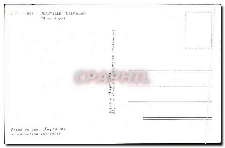Hotel Royal — Deauville (Calvados) — Sapromo-Edition — Rückseite