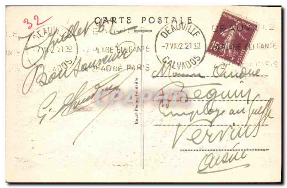 Deauville-Plage-Fleurie — Royal Hotel und die Gärten — unbekannter Verlag, n°8 — Rückseite