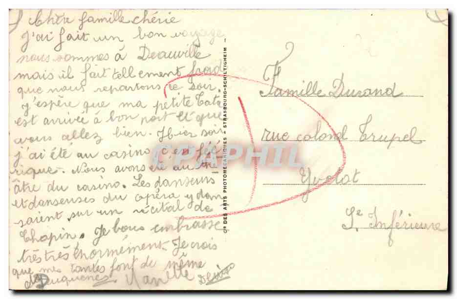Hôtel Royal (Wybo, arch.) und der Boulevard Cornuché — Deauville-La Plage Fleurie — n° 283 — Rückseite