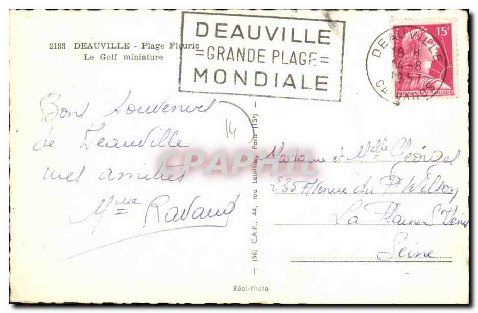 Miniatur-Golf — Deauville - Blütenstrand — C.A.P. Réal-Photo — Rückseite