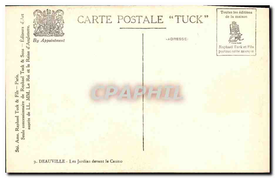 Die Gärten vor dem Casino — Deauville — Sibyl — Rückseite