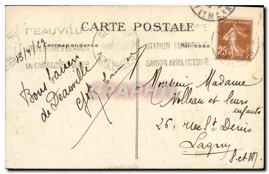 Deauville — La Plage Fleurie. Ensemble des Jardins, aus Sicht des Casinos — G.F. Le Maure, n° 2162 — Rückseite