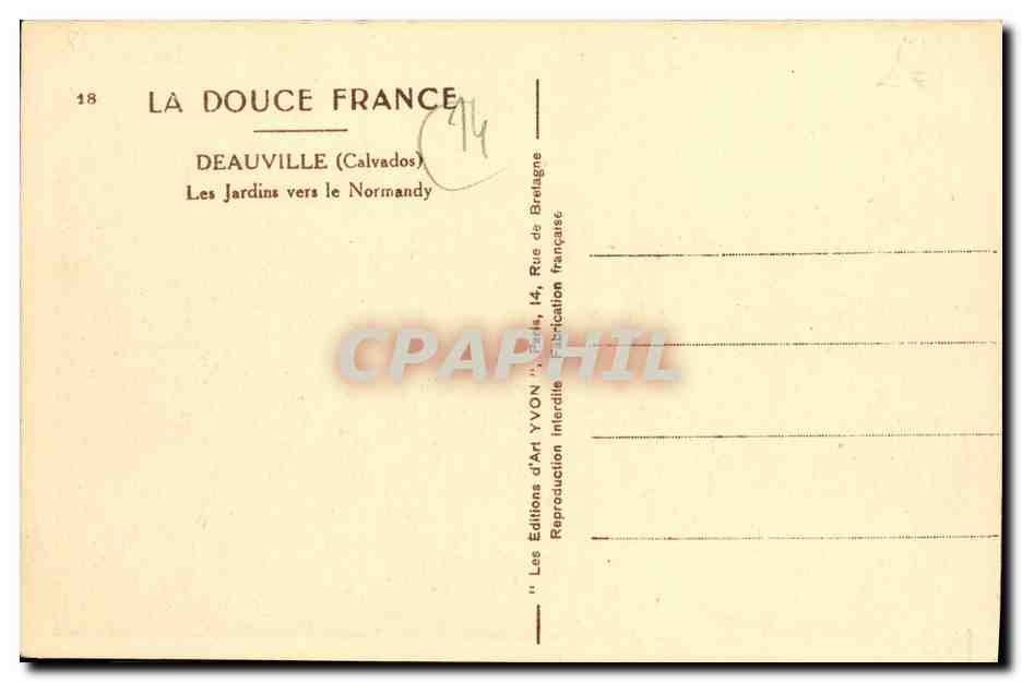 Les Jardins vers le Normandy — Deauville (Calvados) — Éditions d'Art YVON — Reverso
