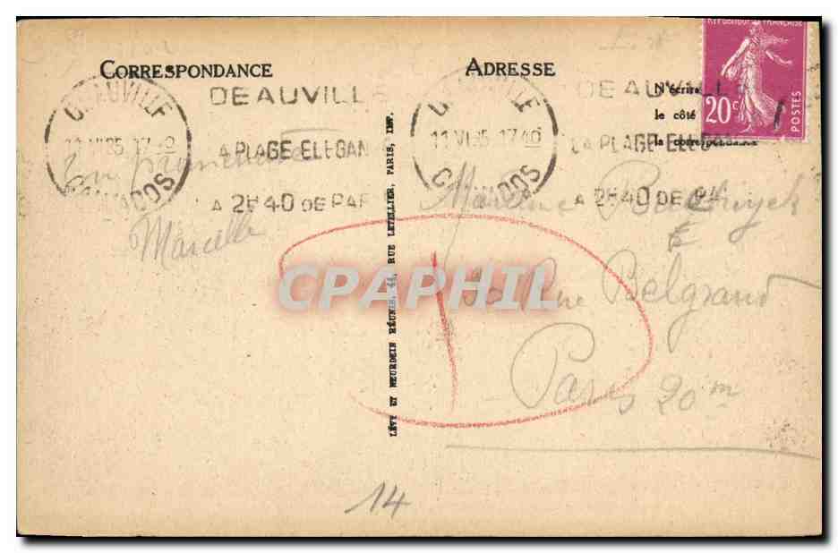 Deauville, La Plage Fleurie — Jardins du Casino — LL — Verso