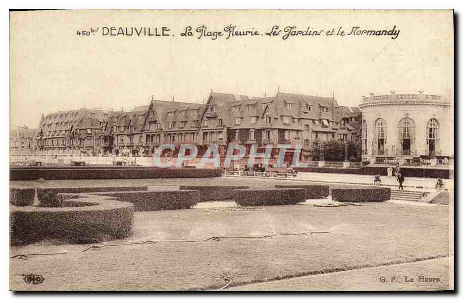 Deauville. La Plage Fleurie. Le Jardins et le Normandy — G. F. Le Flavre, n° 450biv