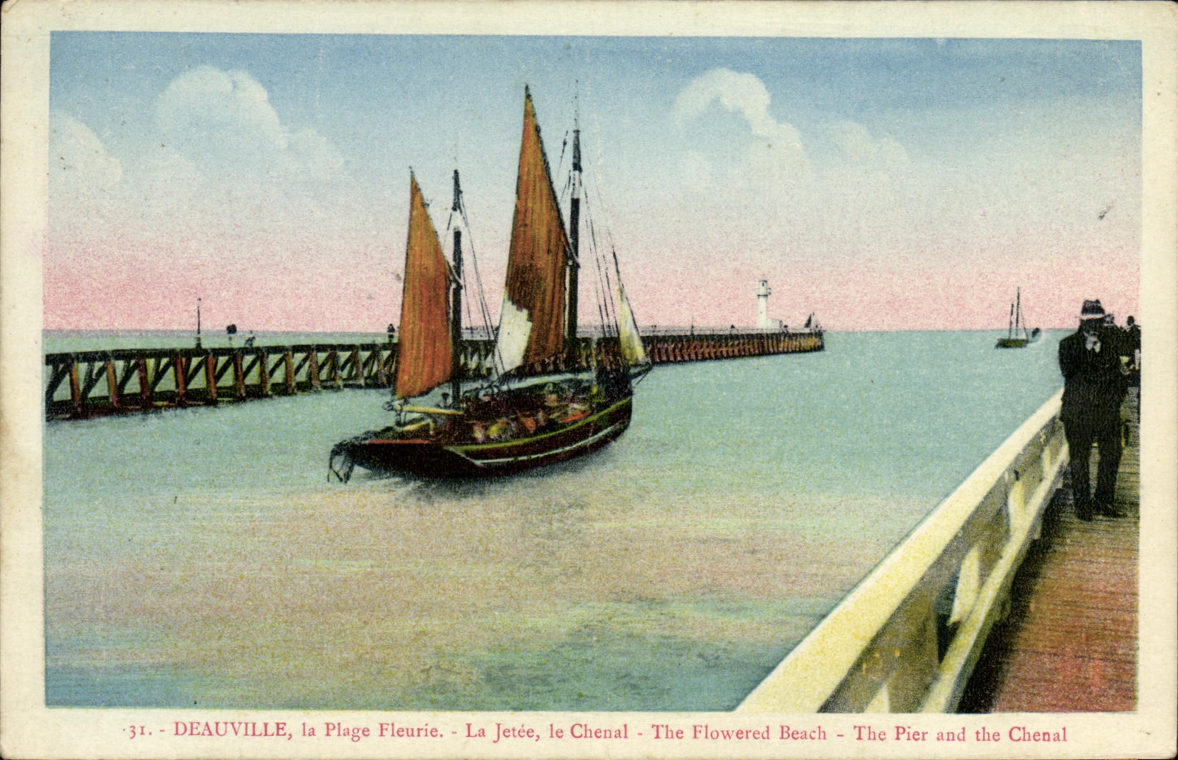 Deauville, la Plage Fleurie — La Jetée, le Chenal — Édition de la Compagnie de la République de la République
