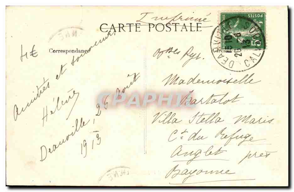 Deauville — Les Jetées — BLPD, n°11 — Verso