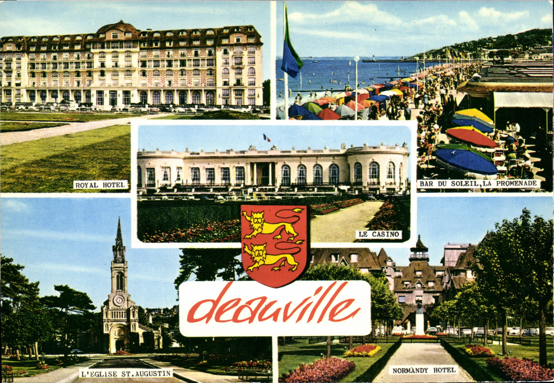 CPM Deauville Plage Fleurie Royal Hotel Bar du soleil Normandy Hotel