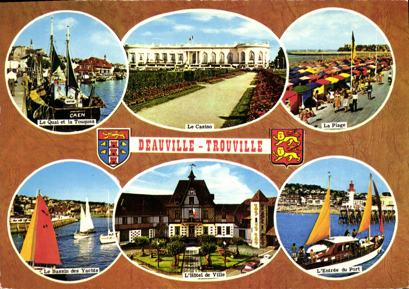 CPM La Cote Fleurie Deauville Fleurie Casino Plage Entree du port Yachts 