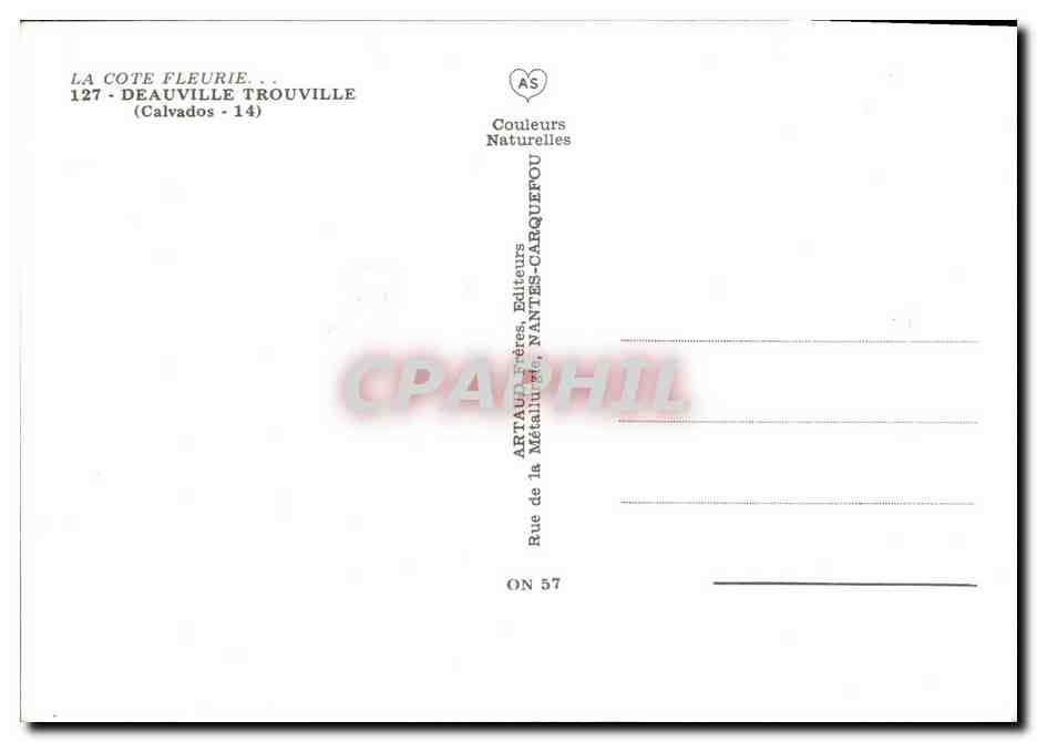 CPM La Cote Fleurie Deauville Fleurie Casino Plage Entree du port Yachts  — Verso