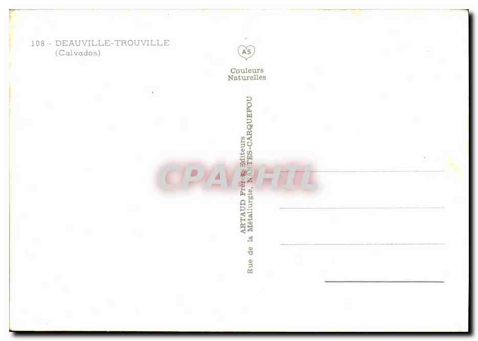 CPM Deauville Trouville plage Hotel de ville Planches Jetees — Verso
