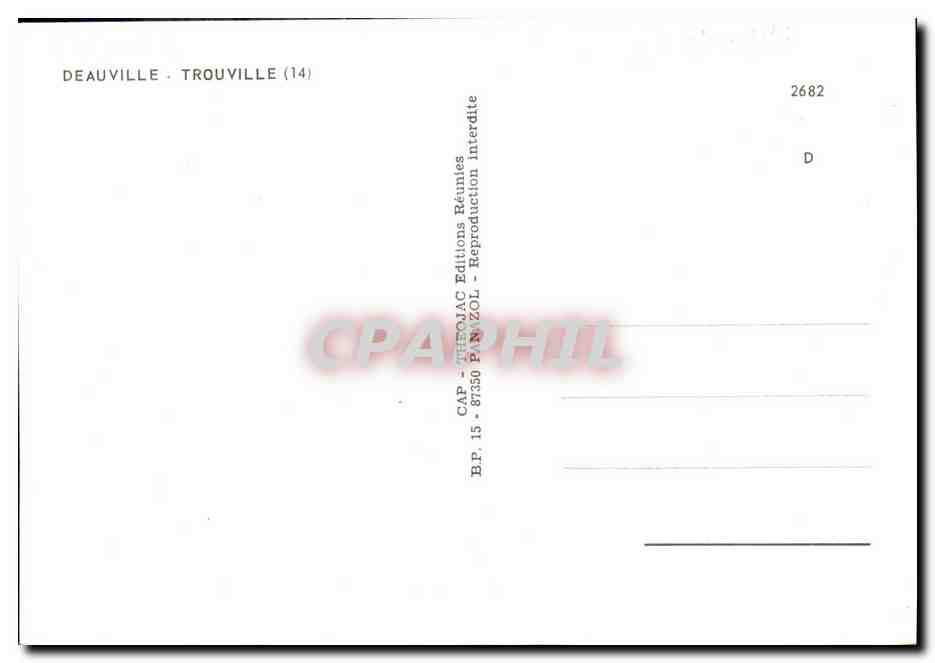 CPM Deauville Trouville Heure d bain Rond point Piscine Bateaux — Verso