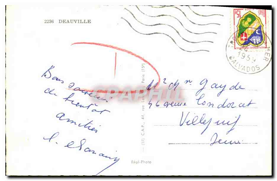 Deauville — Souvenir — Théd Petit & G. Wy80, Arch. — Verso