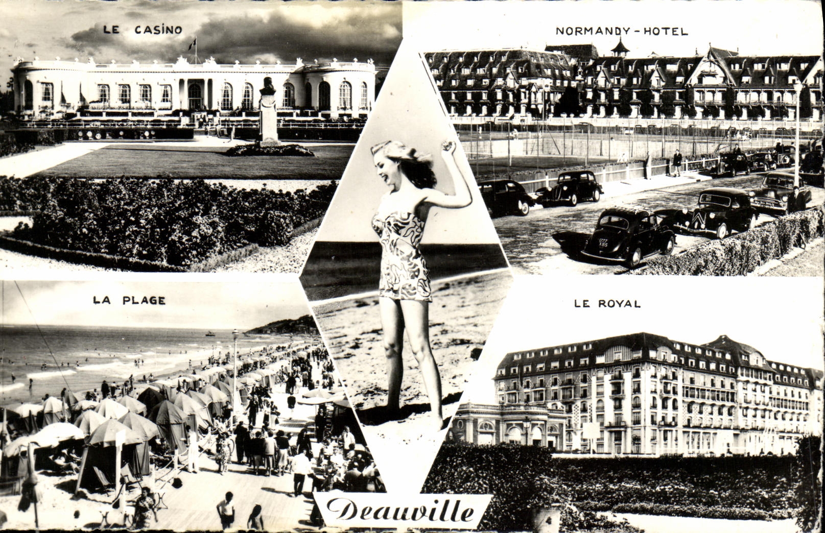 Deauville — Le Casino, Le Normandy-Hotel, La Plage, Le Royal — CPAPHIL 1025