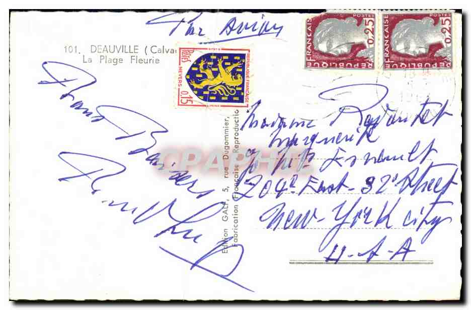 Deauville — Souvenir de Deauville — Édition Galt — Verso