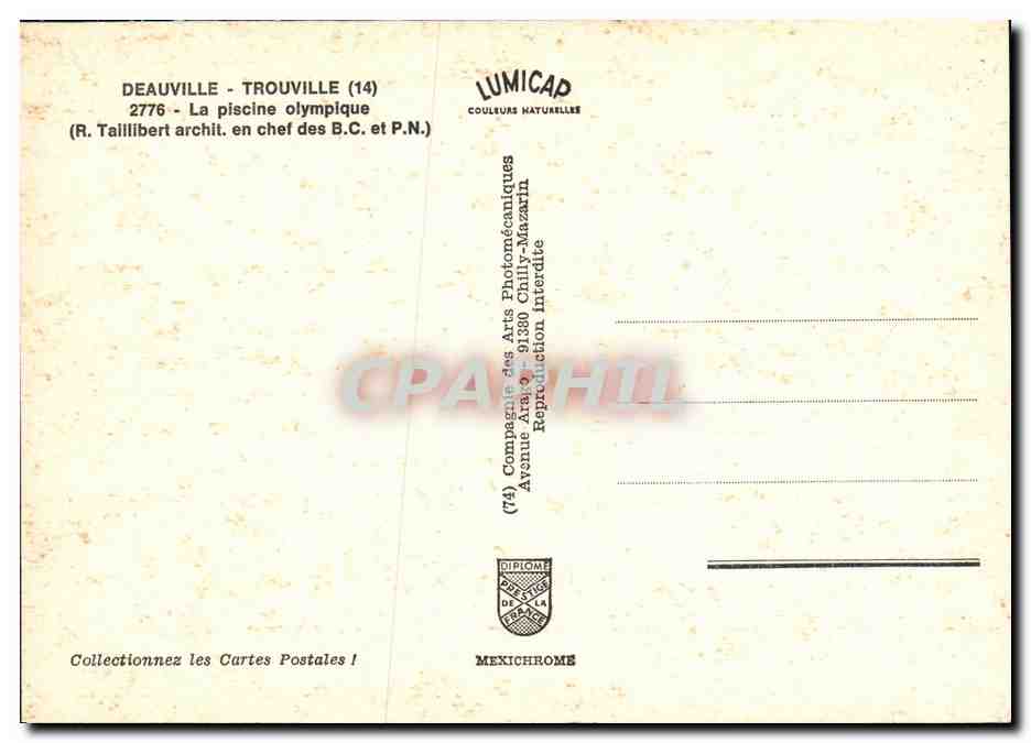 Deauville - Trouville — La piscine olympique — Lumicap — Rückseite