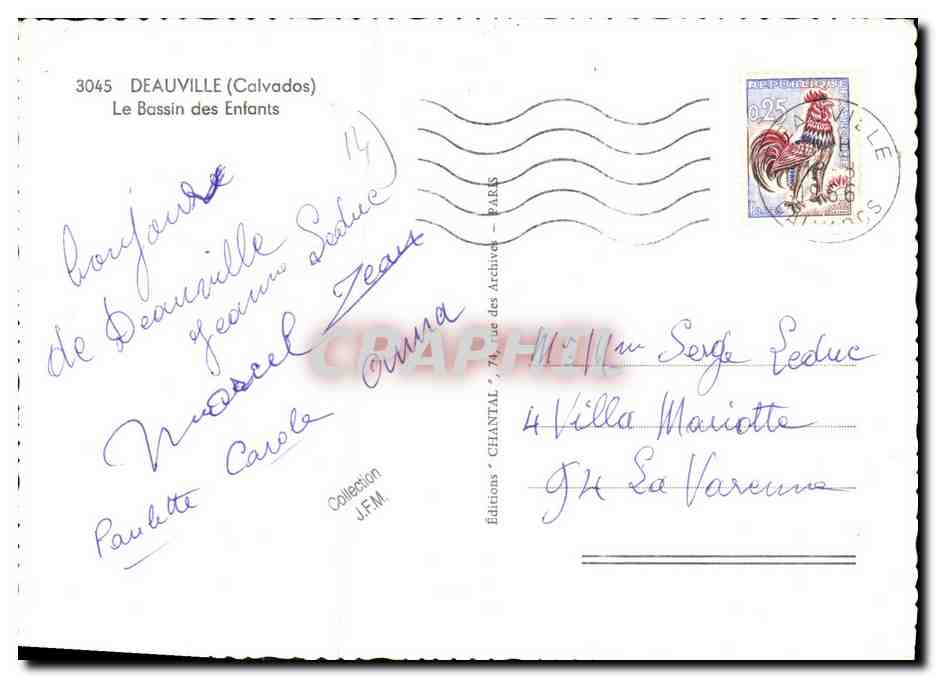 Le Bassin des Enfants — Deauville (Calvados) — Éditions Chantal — Reverso