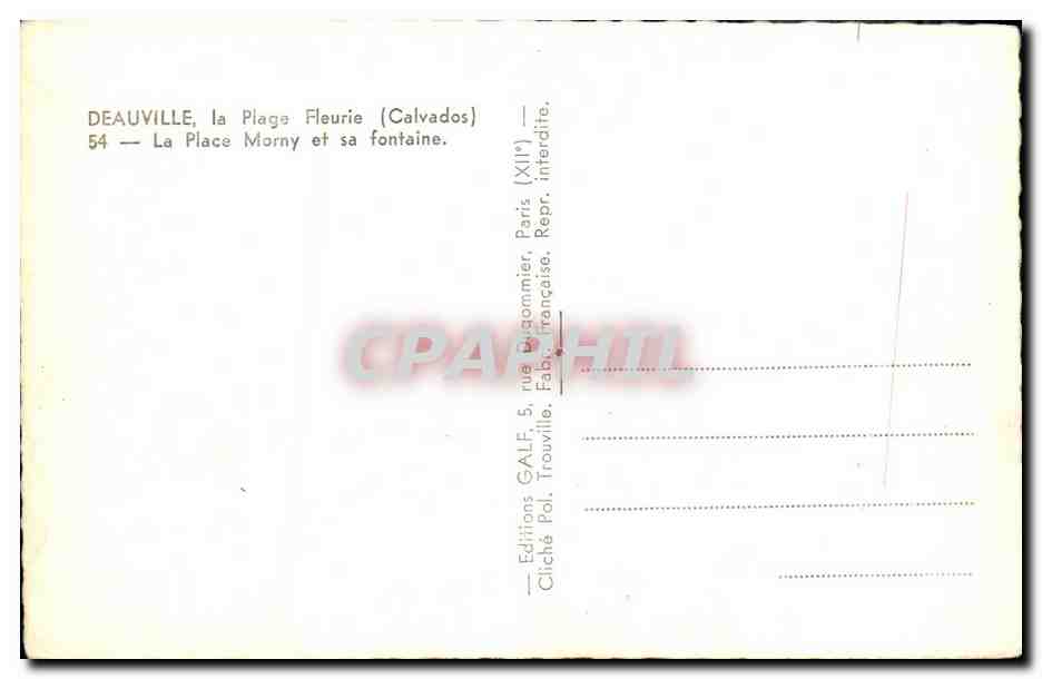 Deauville, la Place Morny et sa fontaine — Éditions GALF, Paris — Rückseite
