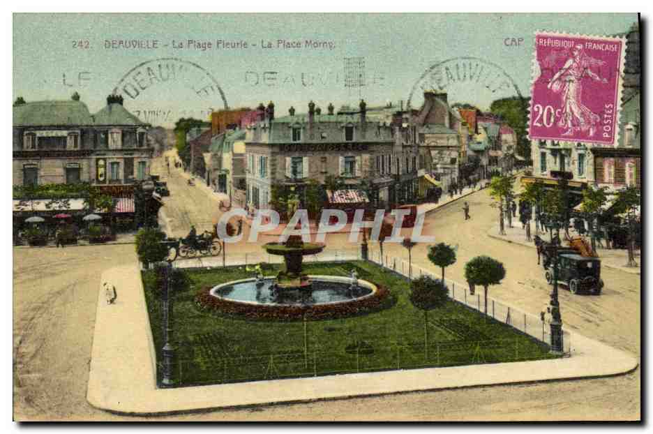 Deauville - La Plage Fleurie - La Place Morny — éditeur J. Deauville, n° 242