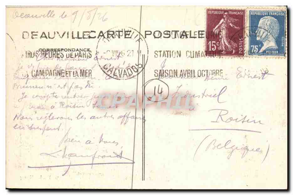 Deauville — La Place Morny — G. F., Le Havre — Verso