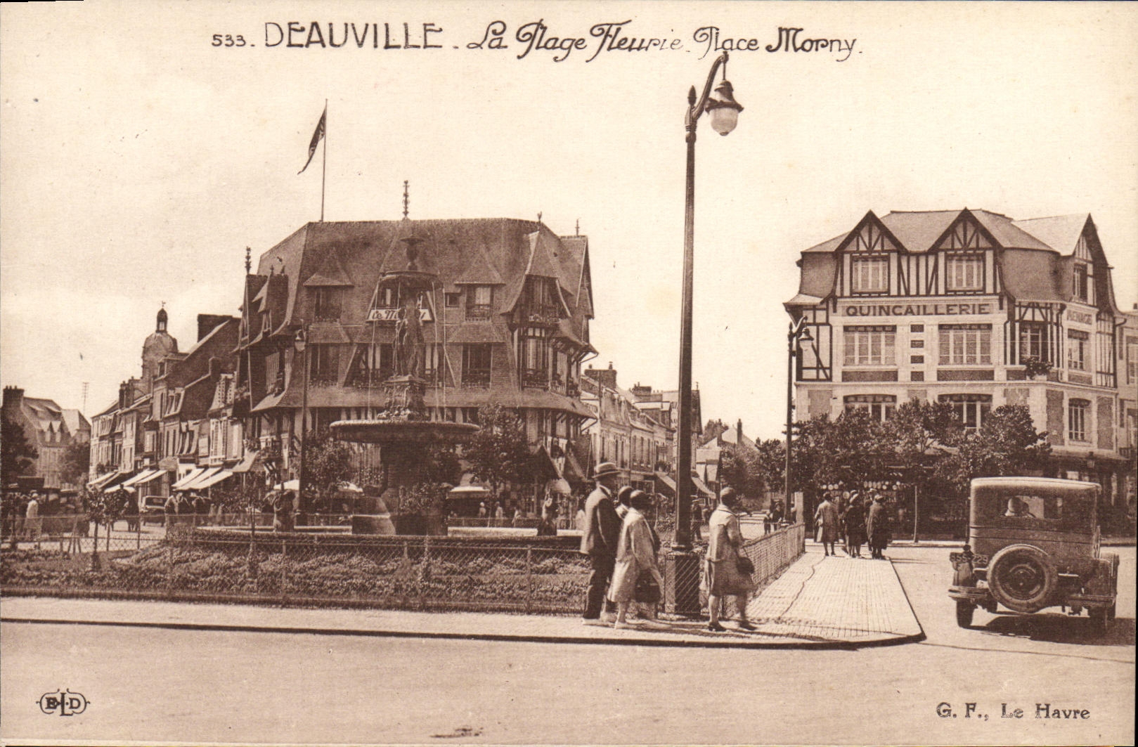 CPA Deauville La Plage Fleurie Place Morny