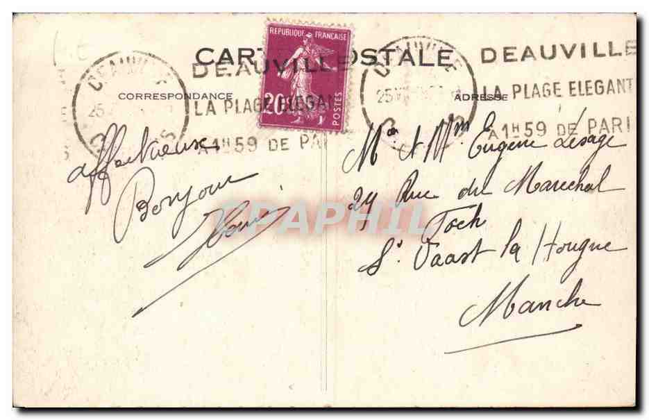 Deauville. La Plage Fleurie. La Place Morny et le Marché — C. M., Le Havre, n°478 — Verso