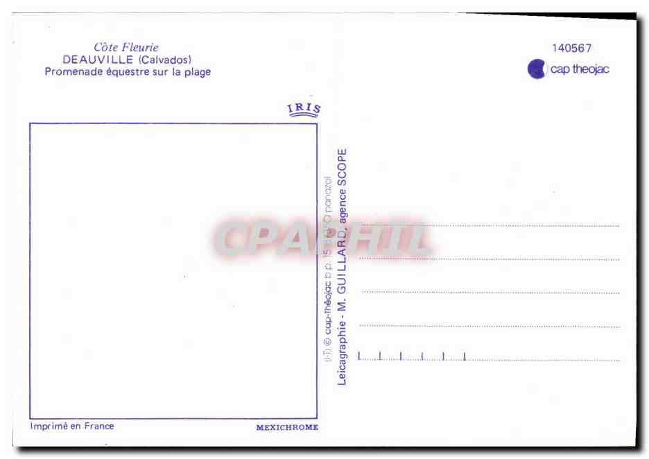 CPM Deauville Promenade equestre sur la Plage Chevaux  — Verso