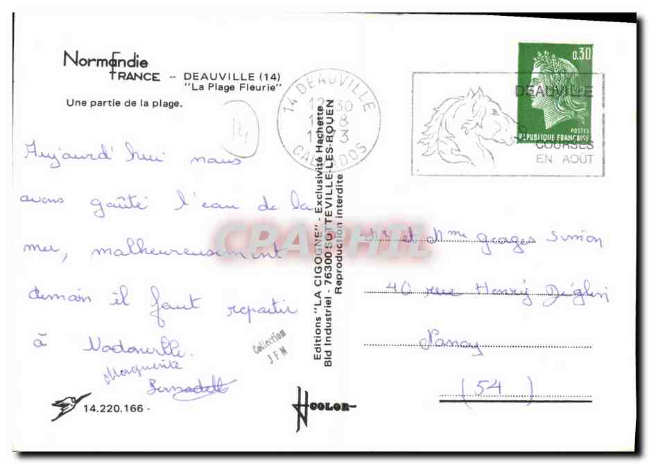 La Cigogne — Deauville (14) — Éditions 'La Cigogne' — Back
