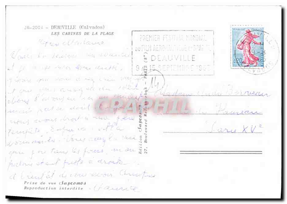 Las Cabinas de la Playa — Deauville (Calvados) — Edición Sapromos — Reverso