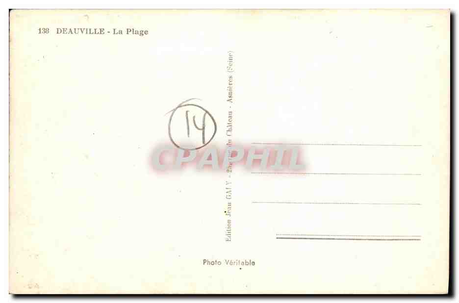 CPM Deauville La Plage Enfants — Verso