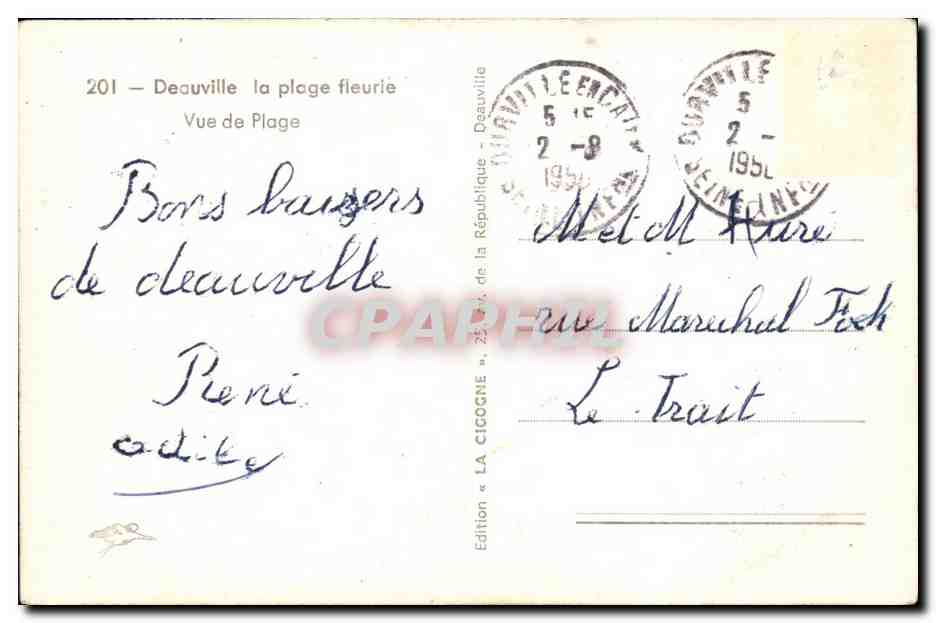 Deauville — Vue de Plage — Edition « LA CICOGNE » — Rückseite