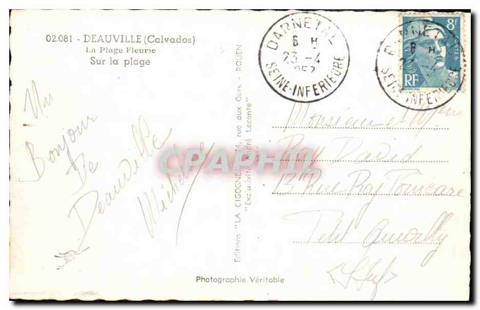 Deauville — La Plage Fleurie — Éditions LA CIGOGNE — Achterkant