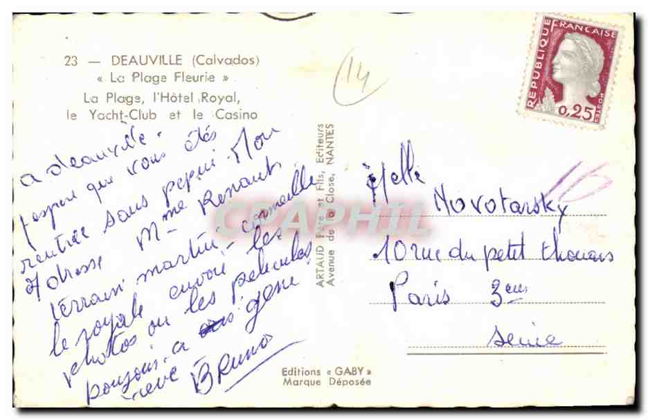 Deauville (Calvados) — La Spiaggia, l'Hotel Royal e il Club Nautico — Edizioni Gaby — Verso