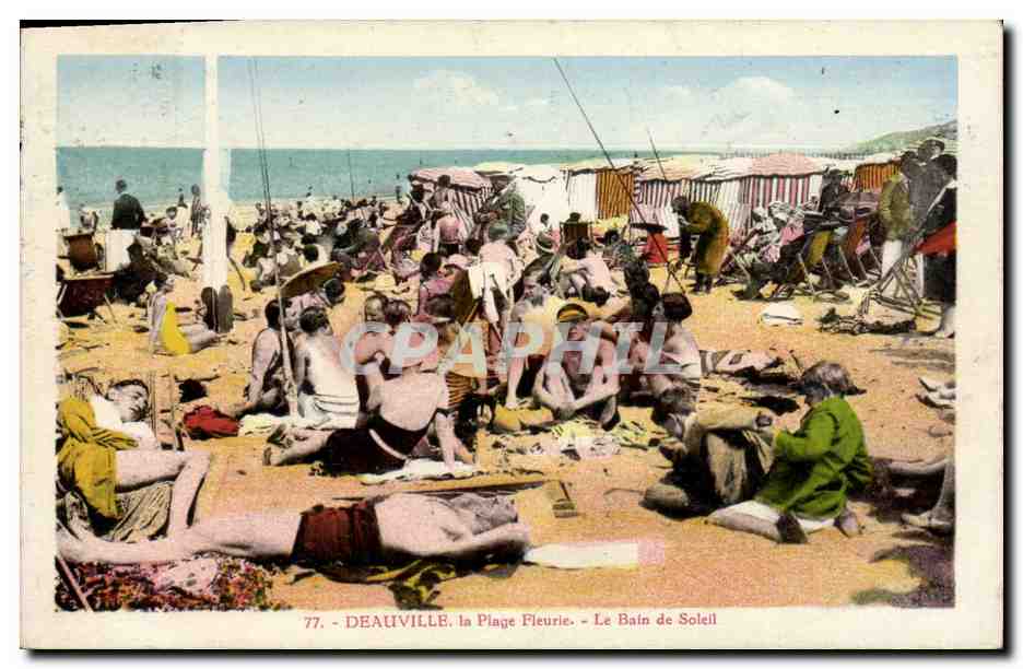 Deauville, la Plage Fleurie — Le Bain de Soleil — Édition Deauville, n°77
