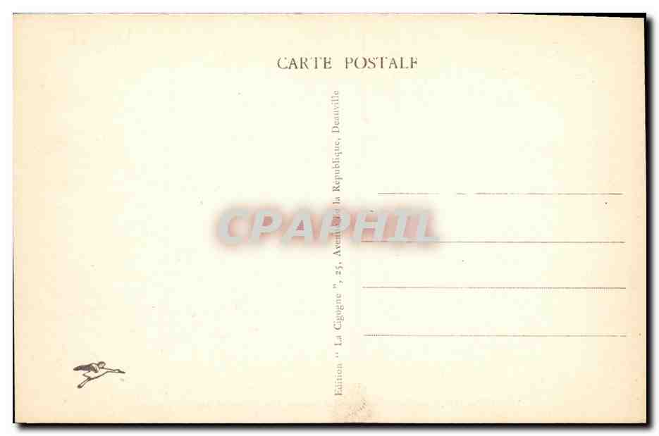 Deauville, la Plage Fleurie — Les Bains — The Flowered Beach — The Baths — Édition 'La Cigogne' n°72 — Verso