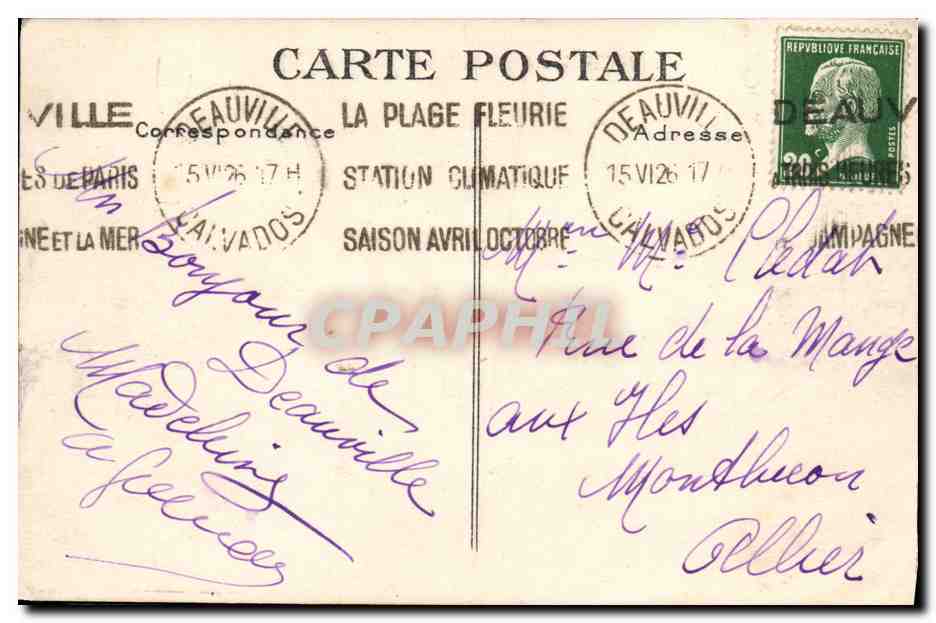 CPA Deauville Tout le monde se baigne Canoe — Rückseite