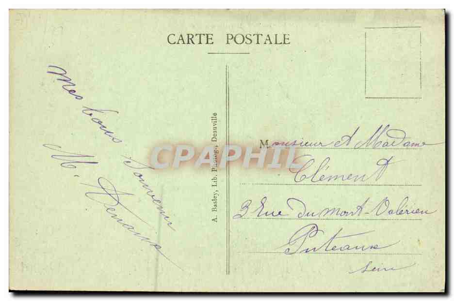 CPA Deauville Maree montante  — Verso